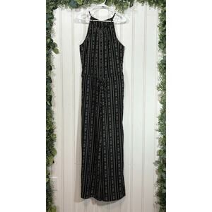 Vision Black Cream Boho Hippie‎ Indie Jumpsuit Romper MEDIUM Casual Sleeveless